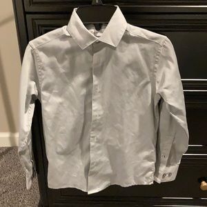 Boys gray Calvin Klein button down dress shirt